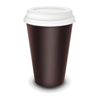 İzole edilmiş kahve için kağıt bardak.