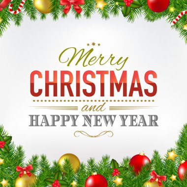 Noel kartı köknar ağacı sınırları ile