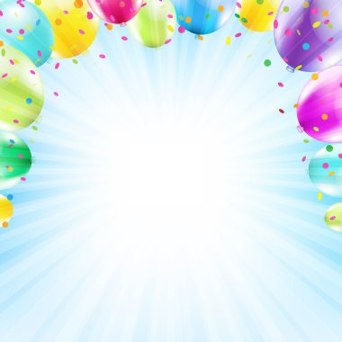 Doğum günü kartı tasarım şablonu balon illüstrasyon