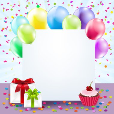 renkli doğum günü kartı