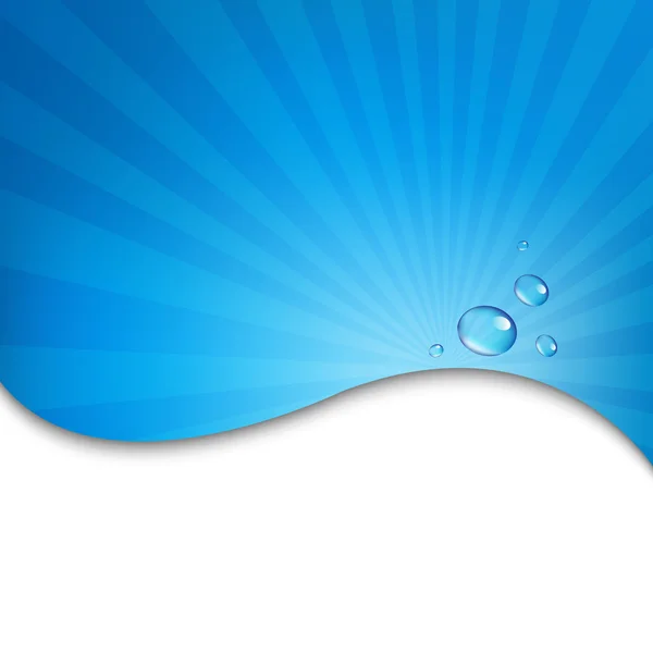 Víz fal kék Sunburst — Stock Vector