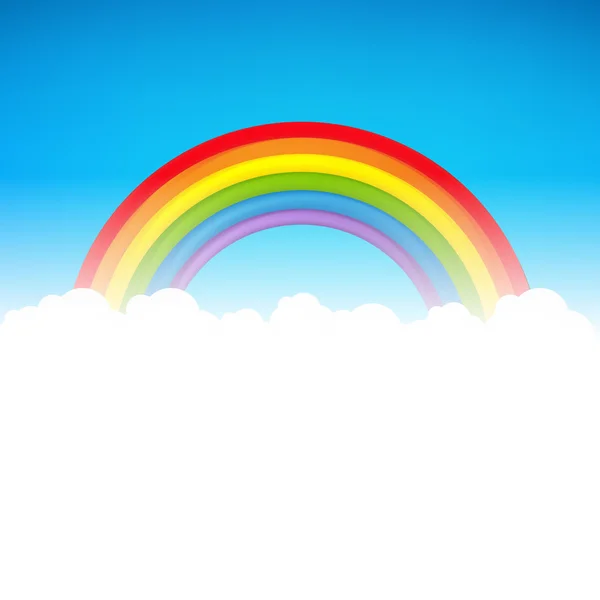 Farbe Regenbogen mit Wolke — Stockvektor