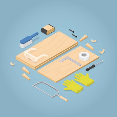 Isometric Mobilya Yenileme Çizimi