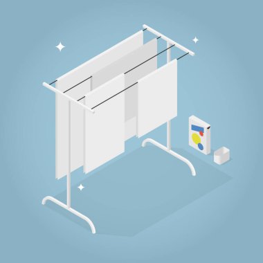 Isometric Ev Çamaşırları Çizimi