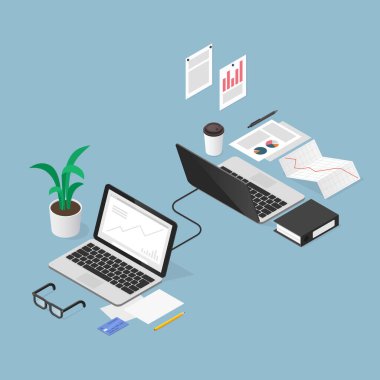 Isometric Finans Görevi Dış Kaynaklar İllüstrasyonu