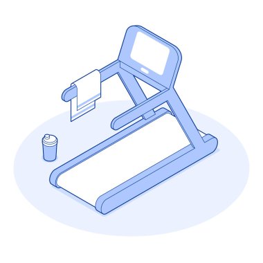 Isometric Jimnastik Salonu Vektörü İllüstrasyonu