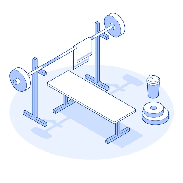 Isometric Jimnastik Salonu Vektörü İllüstrasyonu — Stok Vektör