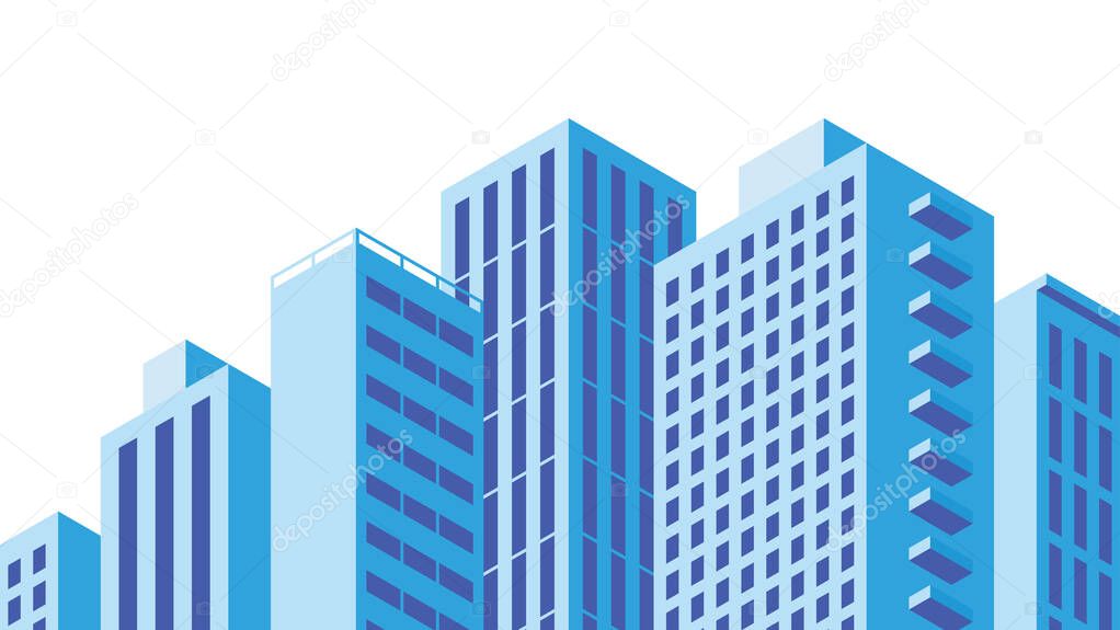 City Buildings Facades Illustration