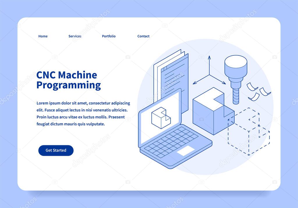 CNC Machine Programming Landing Page Concept