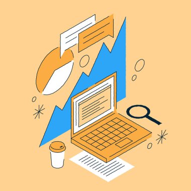 İş Analizleri Isometric Illustration