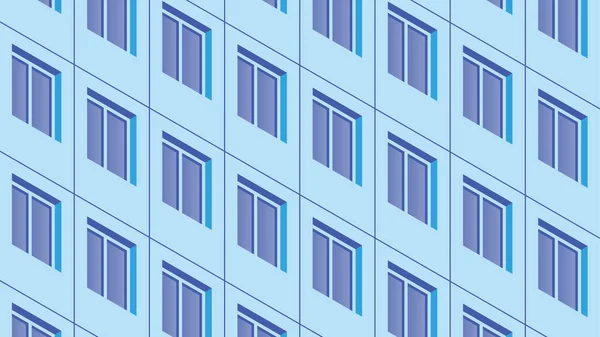 Isometrische Fassadenabbildung von Gebäuden — Stockvektor