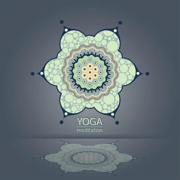 Emblema Yoga flor decorativa — Archivo Imágenes Vectoriales