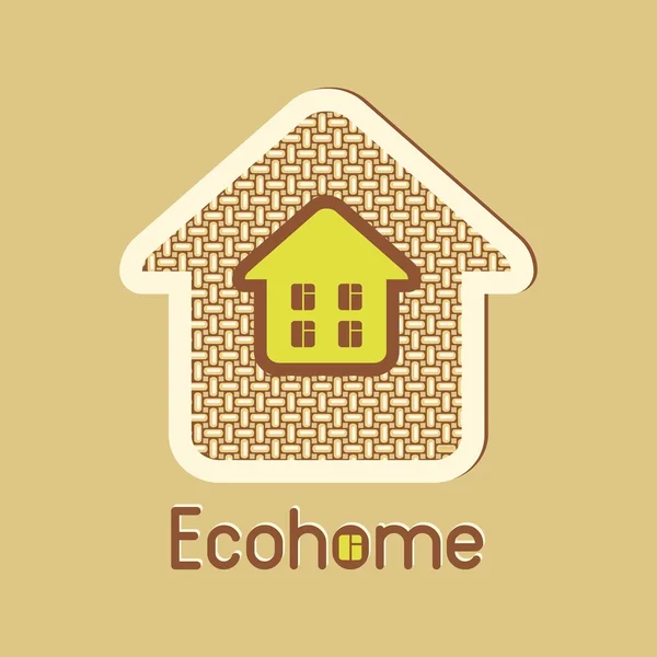Logo eco house made from natural materials — Stock Vector