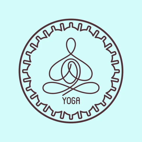 Yoga pose linjär design — Stock vektor