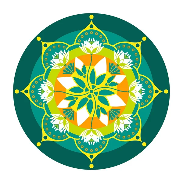 Mandala kolorowy wzór Lotos kwiaty w koło projekt — Wektor stockowy
