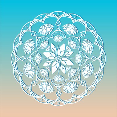 bir daire amblem tasarımı yoga lotus Mandala Dekoratif süsleme