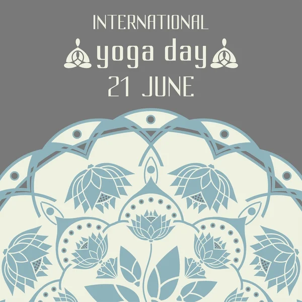 International Day of Yoga lotus emblem design — Stock Vector
