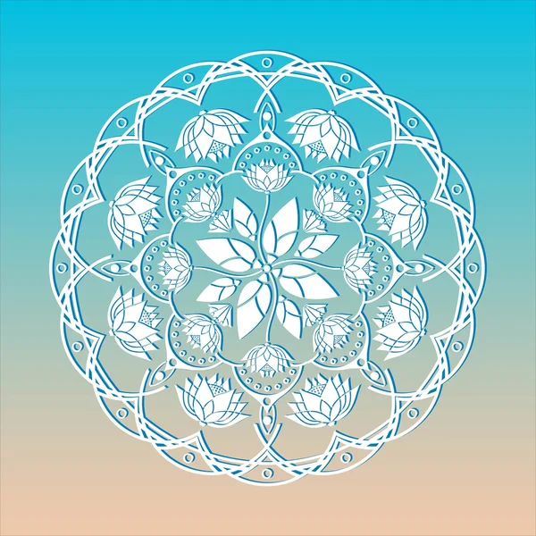 Mandala decorative ornament in a circle emblem design yoga lotus — Stock Vector