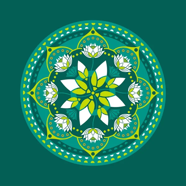 Mandala w wzór dekoracyjny lotus koło — Wektor stockowy