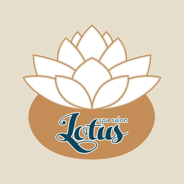 Емблема квітка лотоса Векторний дизайн для йоги та спа-салону — стоковий вектор