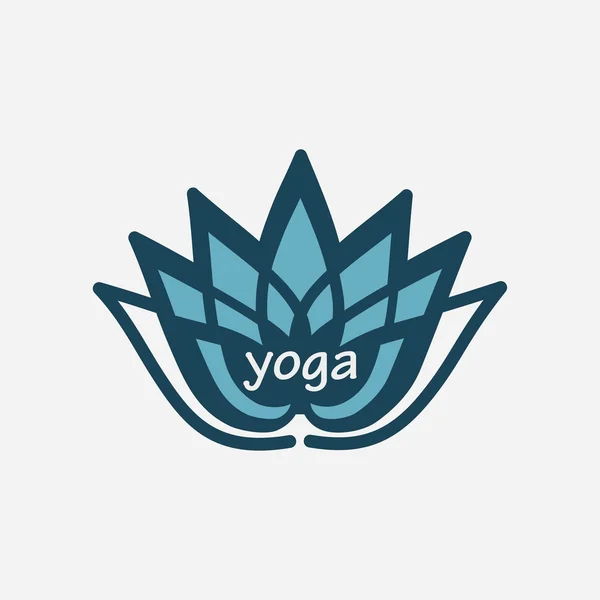 Design de emblema de flor de lótus estilizado para ioga — Vetor de Stock