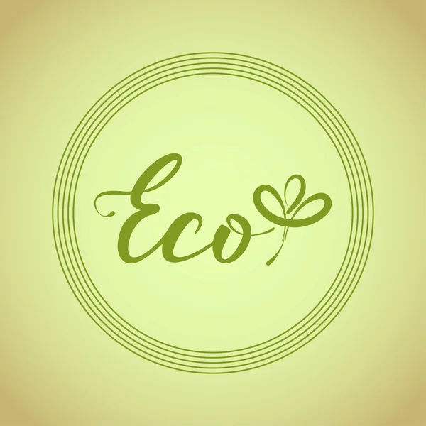 Emblema del eco-producto natural en el diseño de fondo verde — Vector de stock