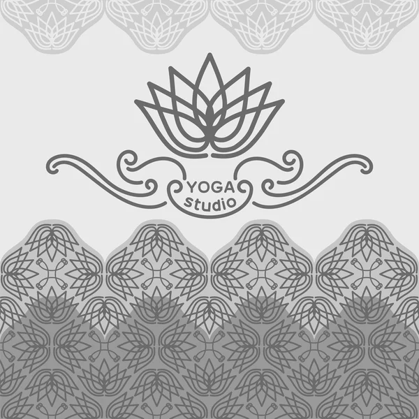 Logo studio de yoga pour une fleur de lotus stylisée sur un fond de Graphismes Vectoriels