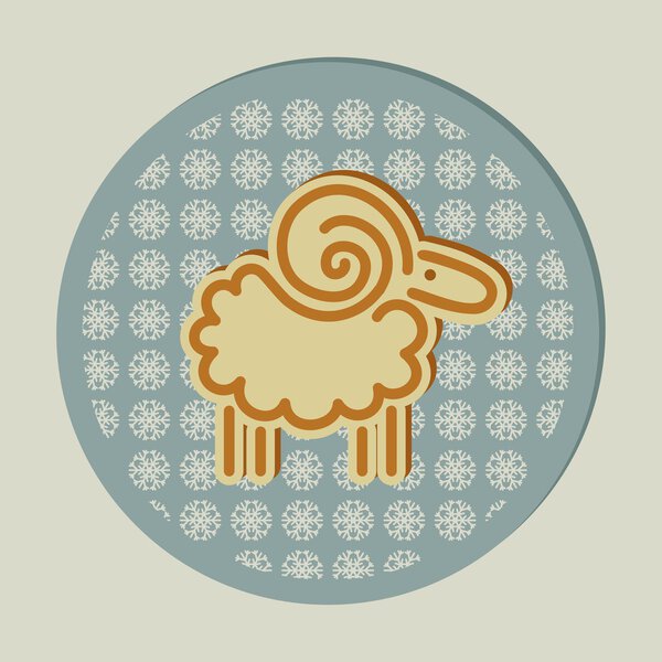 декоративные рождественские овцы и снежинки
