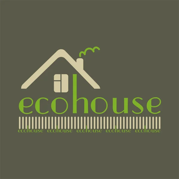 Eco house eco-friendly natural materials dark background — Stock Vector