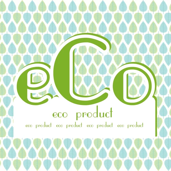 Eco produit bleu vert feuilles fond — Image vectorielle