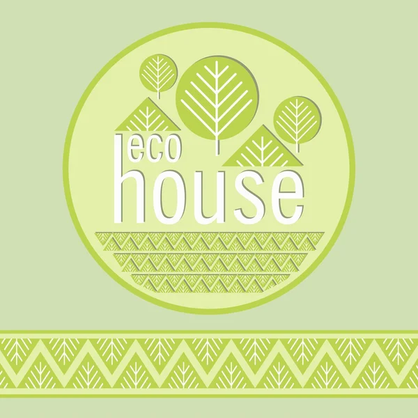 Eco bio home decorative natural materials embema design — Stock Vector