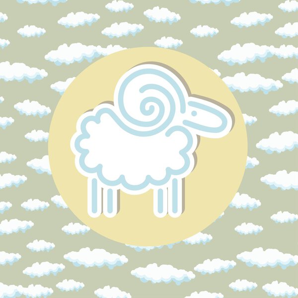 Рам эмблема круга облаков фоновый дизайн линейный
 