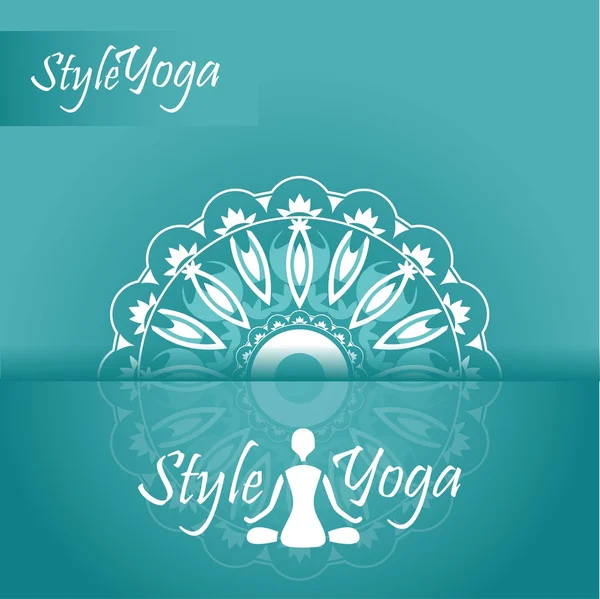 Ornamento stile yoga con disegno di riflessione — Vettoriale Stock