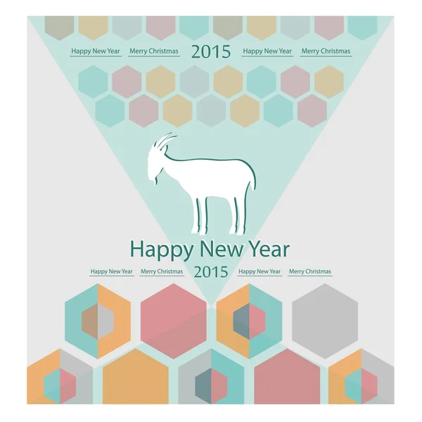 Goat on the background of hexagons infographics calendar — Stock Vector