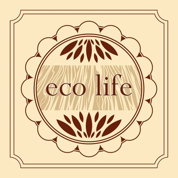 Eco gezond leven natuurproduct decoratieve embleem — Stockvector