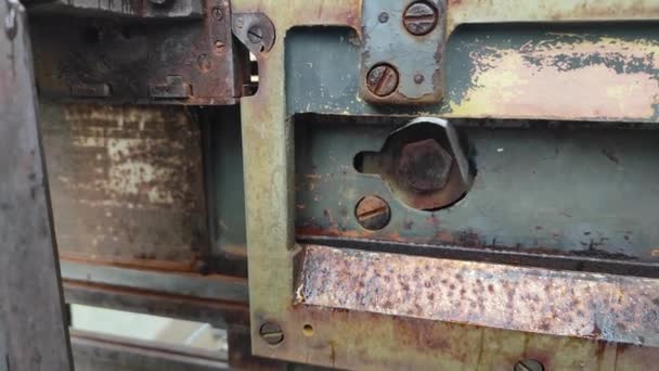 Παλιός Μηχανισμός Μηχανισμός Σκουριάς Τεχνική Μονάδα Τεχνολογία Μηχανική Παλιά Γραφομηχανή — Αρχείο Βίντεο