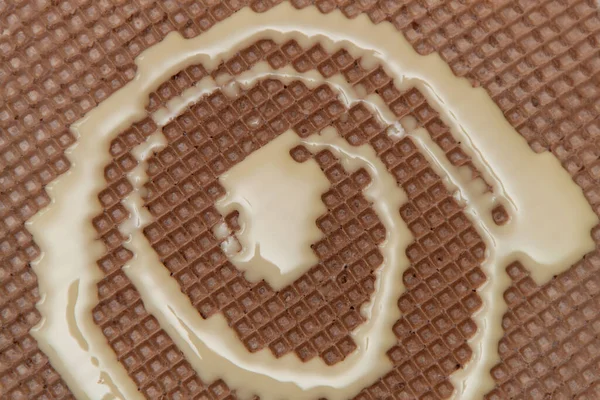 Σοκολατένια Υφή Κέικ Βάφλας Συμπυκνωμένο Γάλα Ιστορικό Της Σοκολάτας Ζαχαροπλαστικής — Φωτογραφία Αρχείου