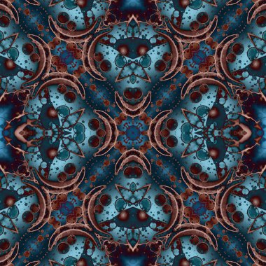 Kusursuz desenli soyut kare. Soyut arkaplan. Doku yaratıcı modern kaleydoskop