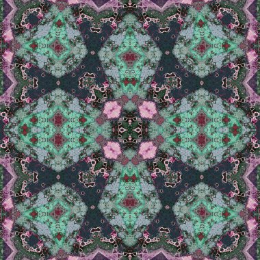 Kusursuz kare soyut desen. Sanat dokusu. Sanat mandala. Simetrik desen