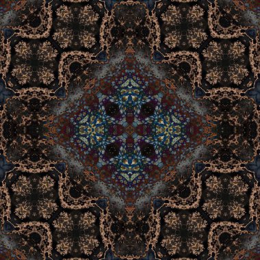 Kusursuz kare soyut desen. Sanat dokusu. Sanat mandala. Simetrik desen