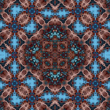 Kusursuz kare soyut desen. Sanat dokusu. Sanat mandala. Simetrik desen