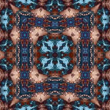 Kusursuz kare soyut desen. Sanat dokusu. Sanat mandala. Simetrik desen