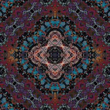 Kusursuz kare soyut desen. Sanat dokusu. Sanat mandala. Simetrik desen