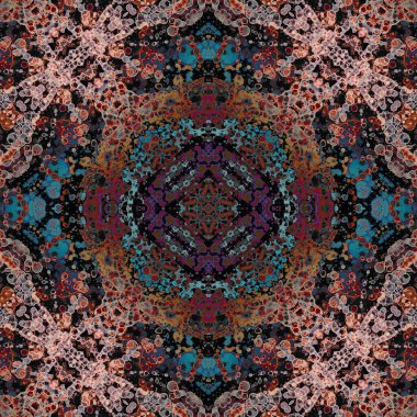Kusursuz kare soyut desen. Sanat dokusu. Sanat mandala. Simetrik desen