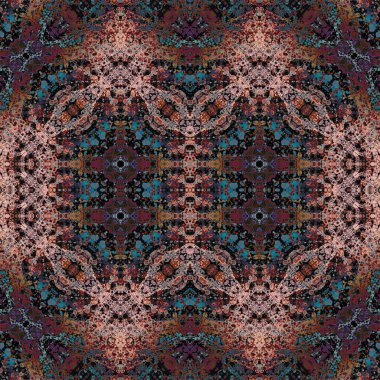 Kusursuz kare soyut desen. Sanat dokusu. Sanat mandala. Simetrik desen