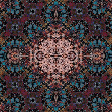 Kusursuz kare soyut desen. Sanat dokusu. Sanat mandala. Simetrik desen