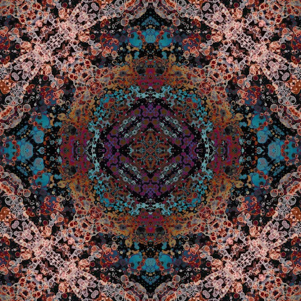 Kusursuz kare soyut desen. Sanat dokusu. Sanat mandala. Simetrik desen