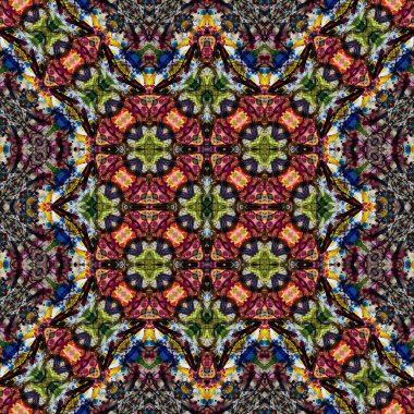 Kusursuz soyut desen. Kaleydoskop dokusu. Modern sanat modeli ve arkaplan