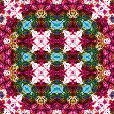 Kusursuz soyut desen. Kaleydoskop dokusu. Modern sanat modeli ve arkaplan