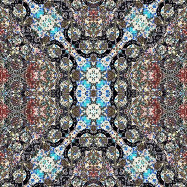 Kusursuz sanat modeli. Kusursuz sanat soyut arka plan. Etnik doku. Kaleydoskop arkaplanı